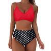 Women's Floral Print V Neck High Waisted Two Piece Swimsuit