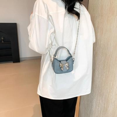 PU Bow Hasp Chains Crossbody Bag MINI  Hot Sale Handbag