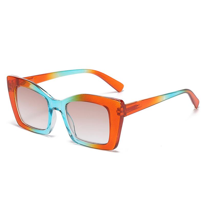 Women's Large Frame Progressive Color Lens Reading Glasses Durable Comfortable PC HD Eye Protection Eyeglasses 0 TO +4.0