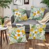 Light Green Floral Pattern Digital Printing Pillow Cover Short Plush Suitable Living Rooms Bedrooms Sofas Throw Cushion Cover