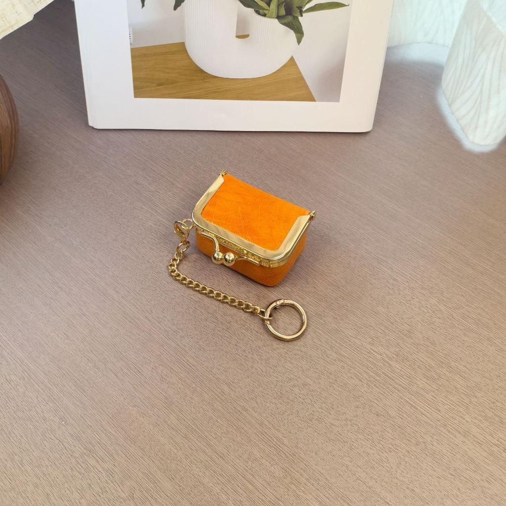 New Leather Coin Purse Solid Color Square Small Trinket Storage Multifunctional Kiss Lock Wallet Rings Necklaces Earrings