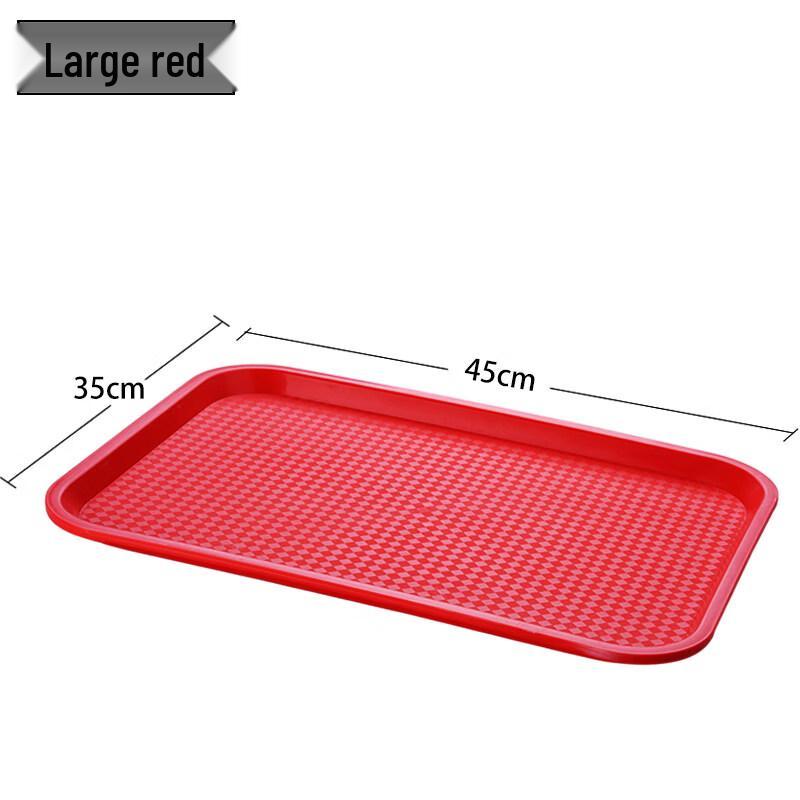 Jingbaodi Large Red Plastic Restaurant Serving Trays (Set of 10)