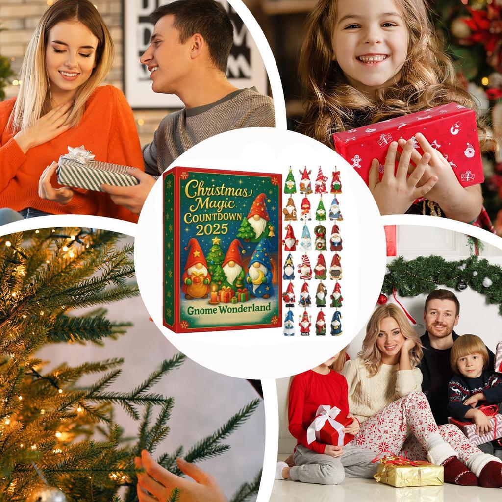 2025 Weihnachtskalender 2D Advents Wichtel Anhänger Weihnachtskalender Charm hristmas Countdown Adventskalender Geschenk 24 Tage