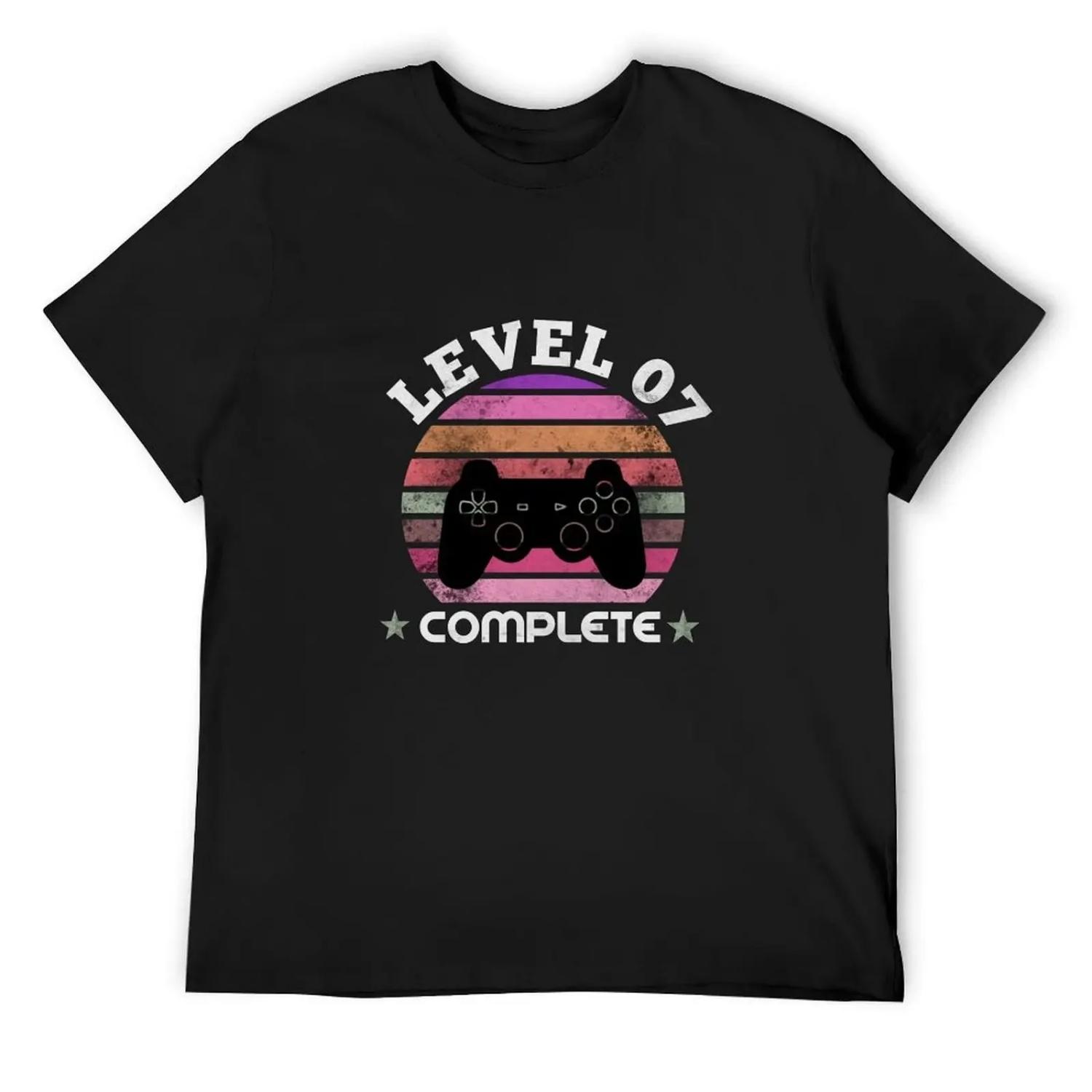 Level 7 Complete 7th Birthday - Celebrate 7th Wedding Gift Video Gamer T-Shirt shirts graphic t shirts for men graphic S