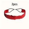 Set of 2 Glittering Sequin Hairbands for Ladies - Ideal for Celebrations and Events