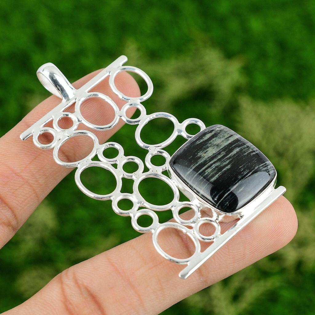 Daughters Day Deal Silver Leaf Jasper Stone Pendant Jewelry 925 Sterling Silver