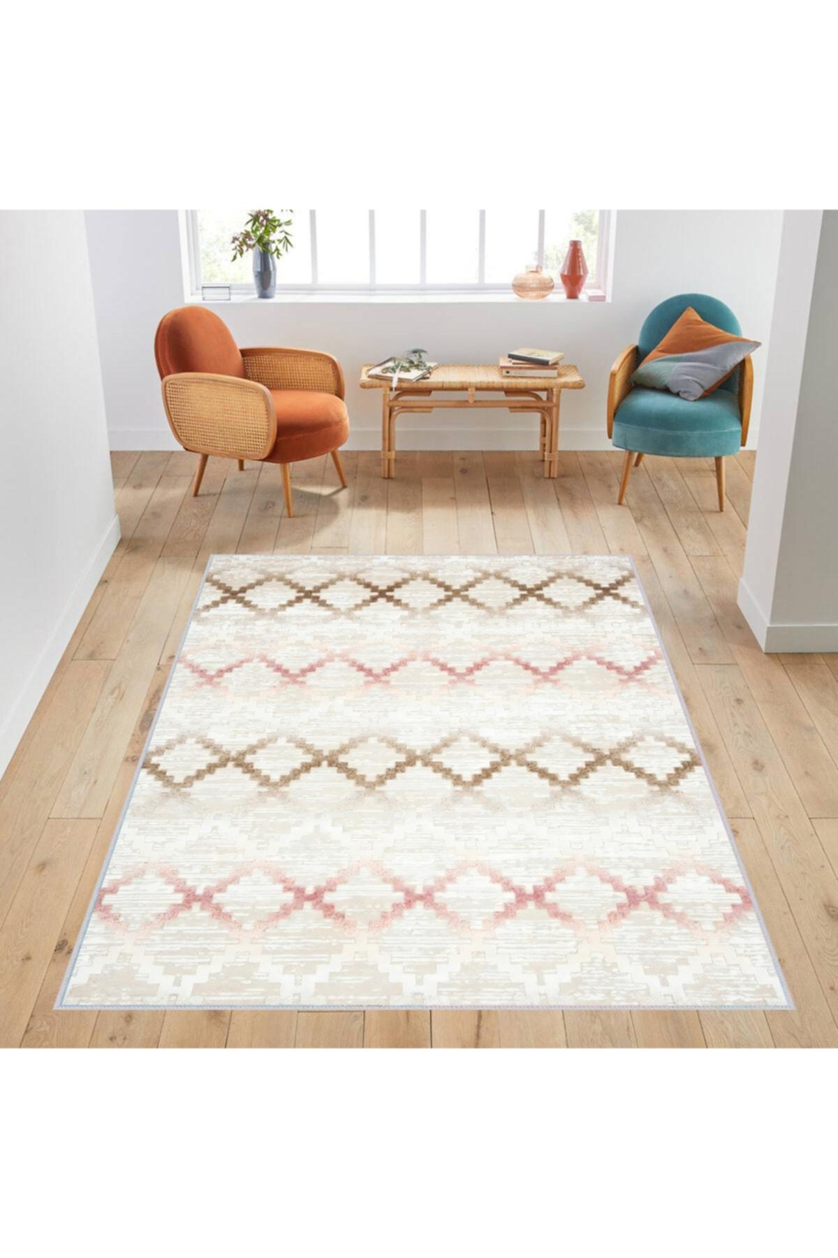

Моющийся ковер с принтом Rovigo Home RVG1774 50x80 бежевый