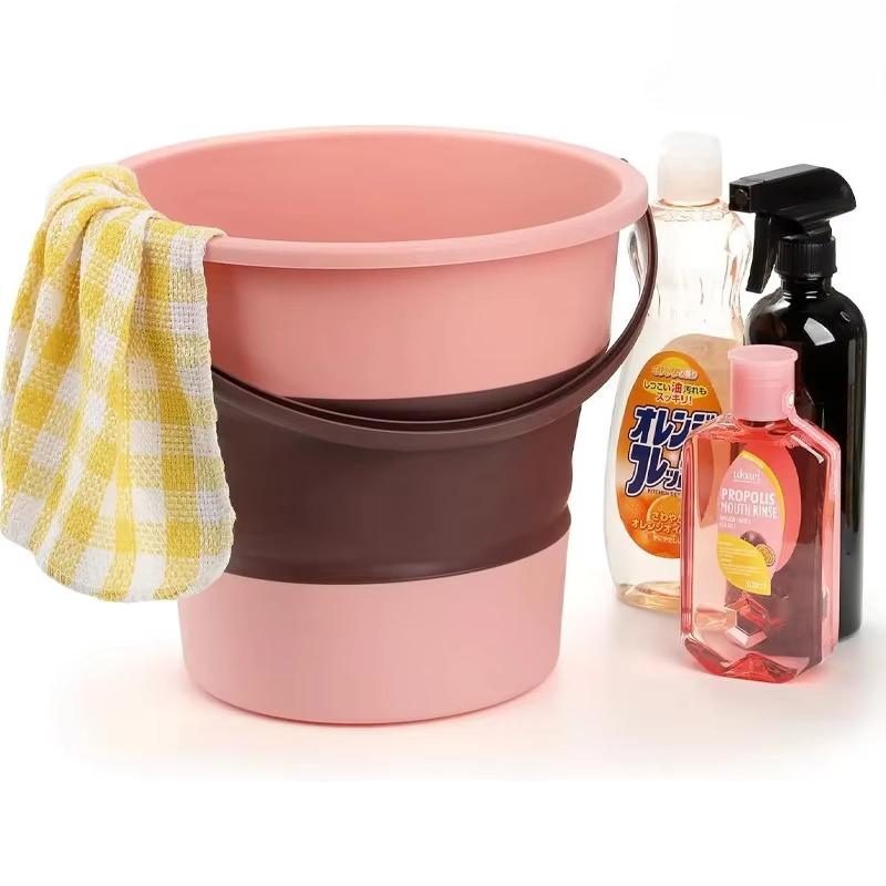 5/10/17L Portable Folding Bucket Multifunctional Thickened Silicone Bucket for Car Washing and Fishing Camping Folding Bucket