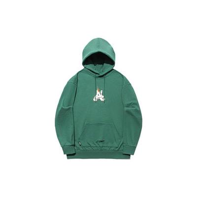 Li Ning X OG Slick Cartoon Anime Flame Pullover Sweatshirt Unisex Sweatshirt Deep-Palace-Green AWDT725-4