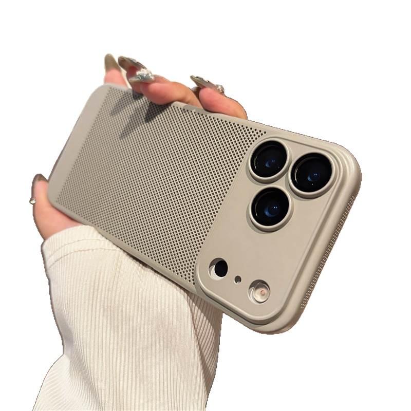 Applicable To iPhone17 Mobile Phone Case Ultra-thin Breathable Heat Dissipation Solid Color Film Apple 16 All-inclusive Lens Matte Protective Case