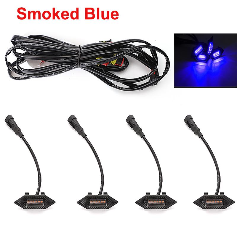 4Pcs/set Smoked Shell Amber Light Front Grille LED Light Safety Warning Light with Wire Harness Fit for Honda CRV 2017-2022