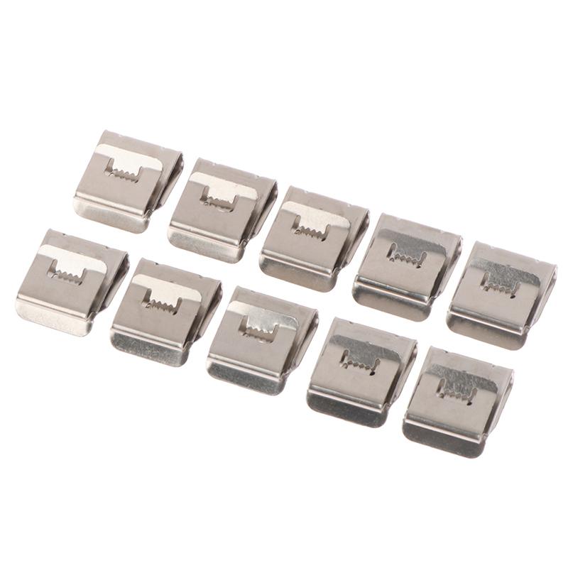 10Pcs Solar Panel Cable Clips Stainless Steel Pv Wire Clip Locking Clamps For 4 Square 2-Wire Cable Wiring Accessories