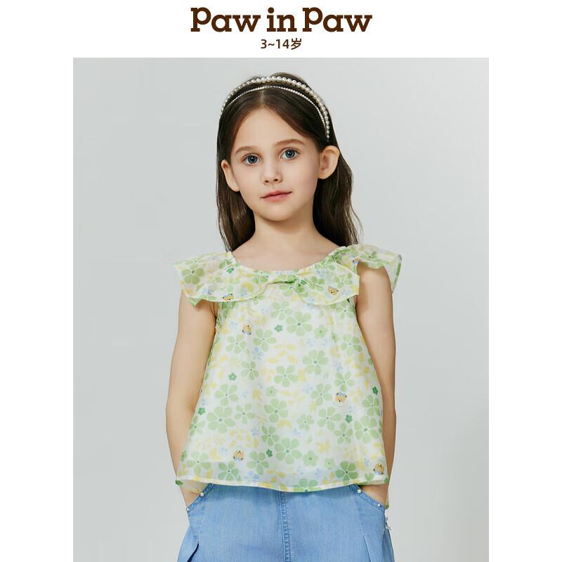 PawinPaw Girls  Cartoon Bear Short-Sleeve Shirt 130