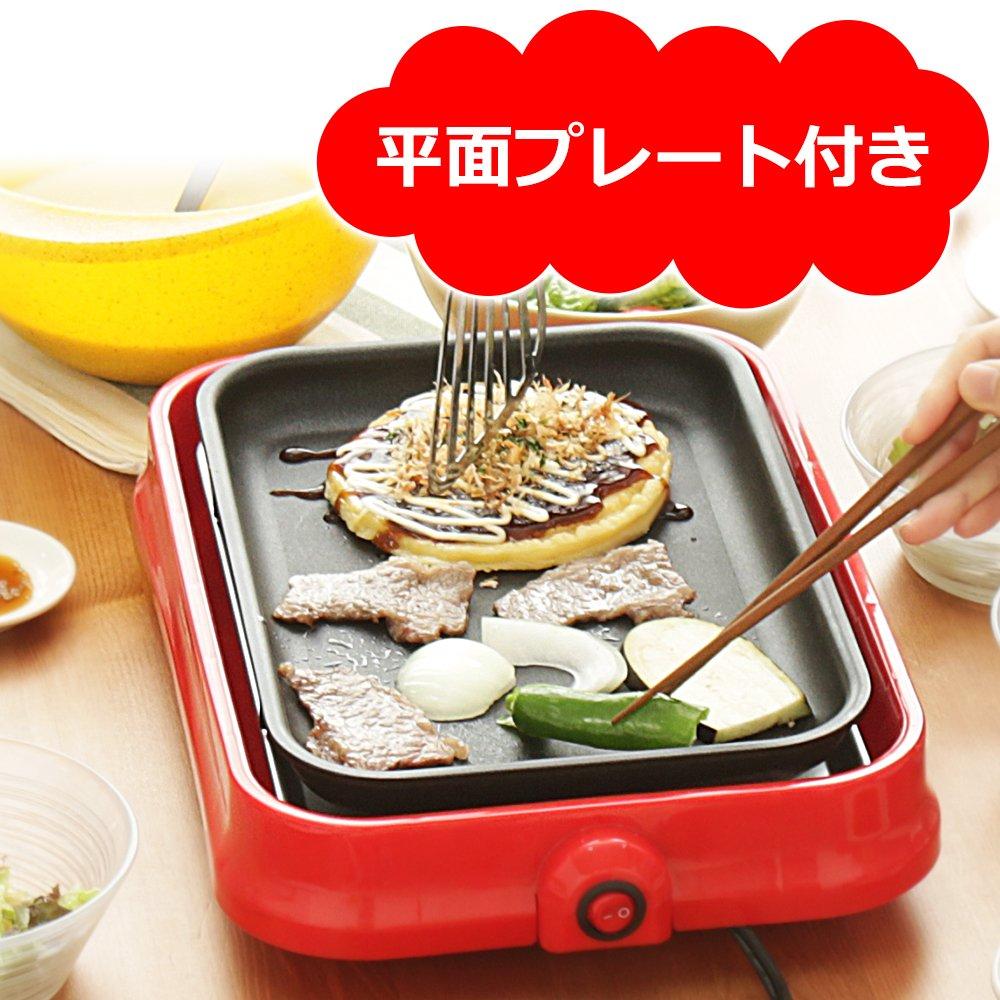 IRIS OHYAMA Abnehmbare Takoyaki-Platte mit 24 Löchern und flacher roter Oberfläche PHP-24W-R 2-Wege (Takoyaki-Teller),