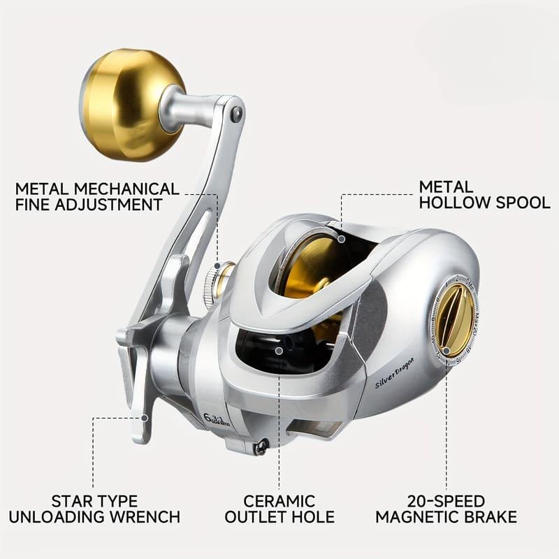 Metall Köderrolle Linke und Rechte Hand Hohe Übersetzungsverhältnis Ist Perfekt für Urlaubs-Süßwasser- und Salzwasserfischen Ein Tolles Geschenk Auch Ein Angelgerät