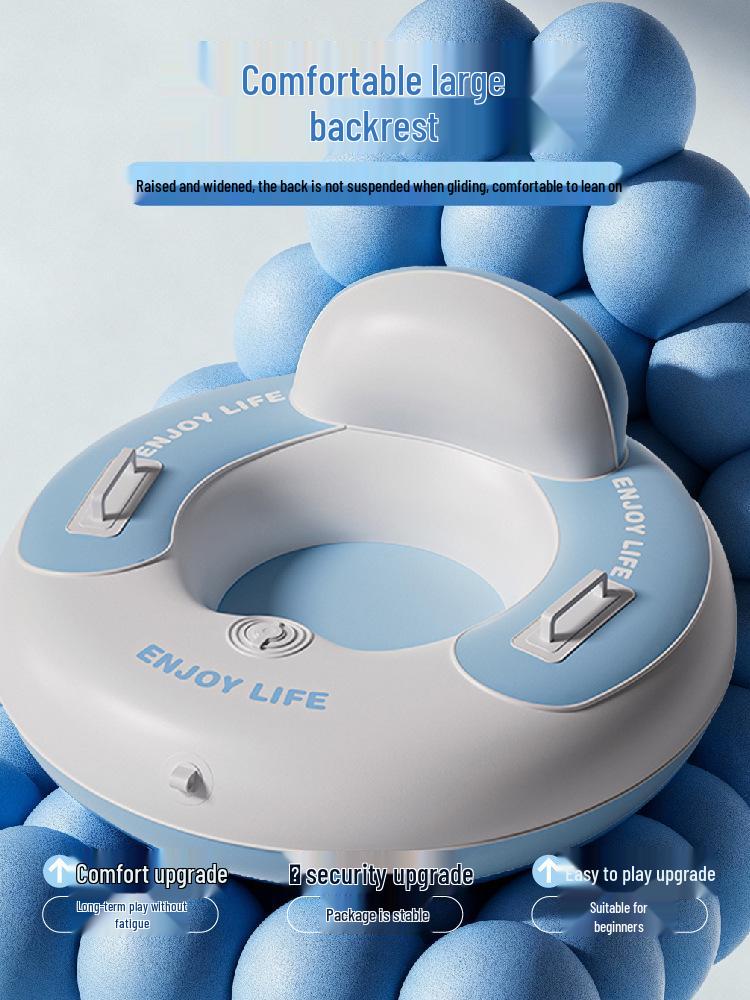 Durable Inflatable Snow Tube with Backrest & Handles - Wear-Resistant & Explosion-Proof Design