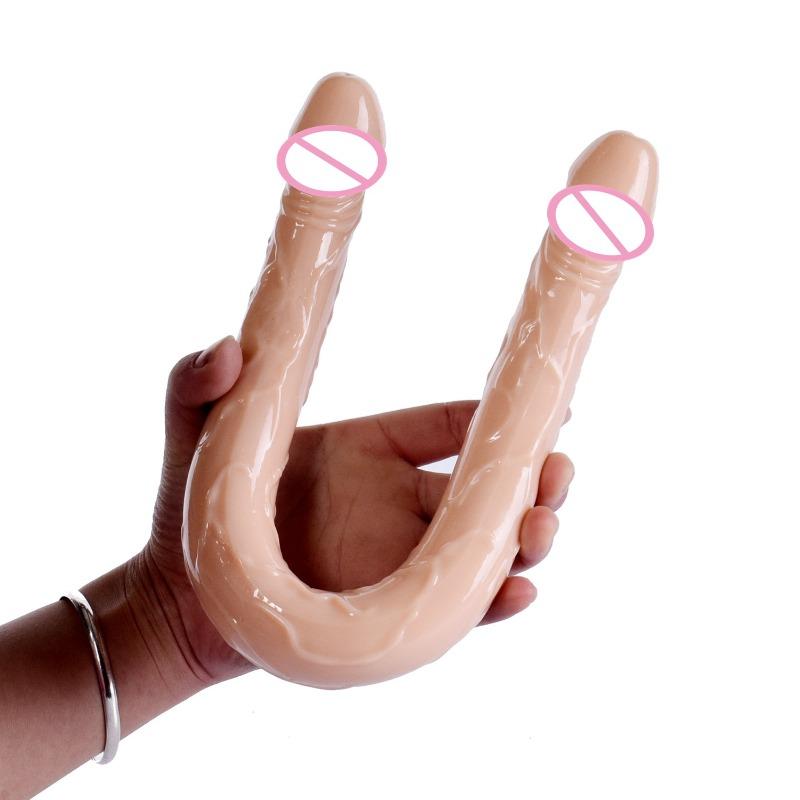 Adult Supplies Sex Toy Double Ended Realistic Dildo Flexible Jelly Dildos Penis Cock Anal Butt Plug Massager G-spot Stimulation