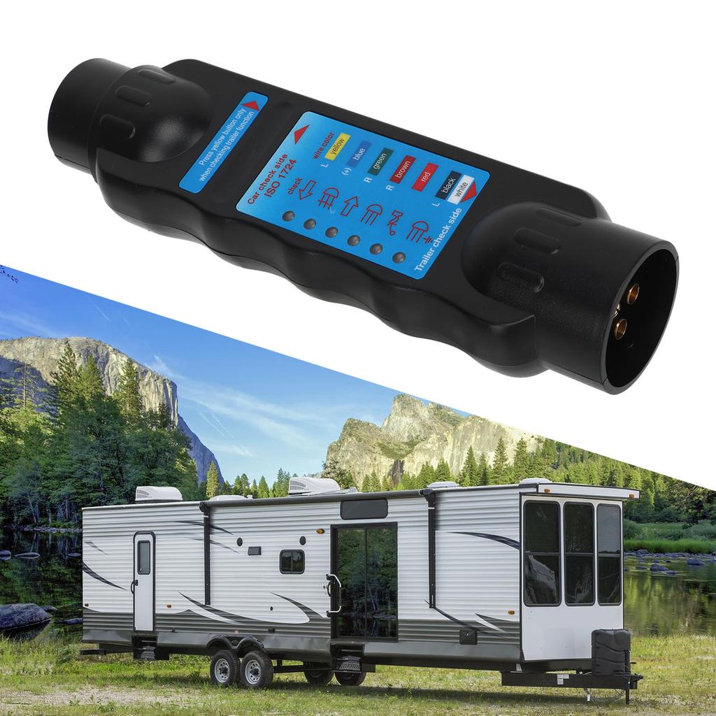 Trailer Socket Tester 7 Pin Electrical Tow Bar Wiring Circuit Light Test Tool for Truck RV