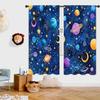Galaxy Sky Star Curtains Blue Starry Shining Night Outer Space Cosmic Celestial Universe Planets Rod Pocket Boys Fantasy Bedroom