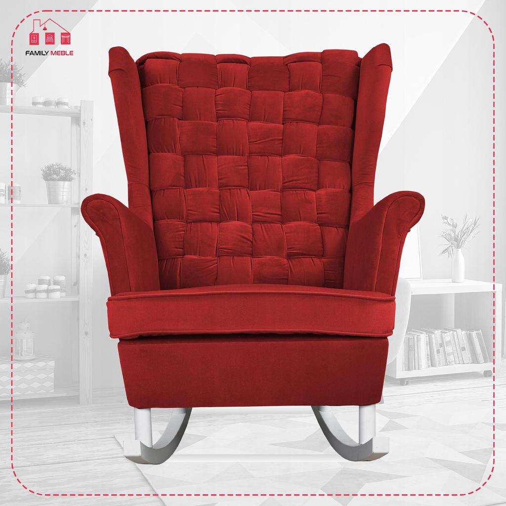 Carol Rocking Chair, Scandinavian, Family Meble, Red, Red