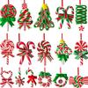 16PCS/Pack Candy Pendant Fun Vibrant Colors Pendant Eco-friendly Decorations Plank Christmas Tree Wood DIY Christmas Ornaments