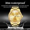 OLEVS Men's Watch Luxury Brand Diamond Automatic Mechanical Watch Stainless Steel Waterproof Calendar Business Men's Watch