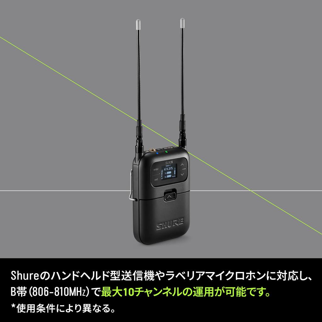 Shure Single Channel Portable Digital Wireless Receiver Professional Singer Vocal Performance Live Event Presentation Speech Conference Video