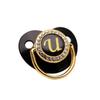Cross-Border Baby Pacifier with 26 Black Diamond Letters