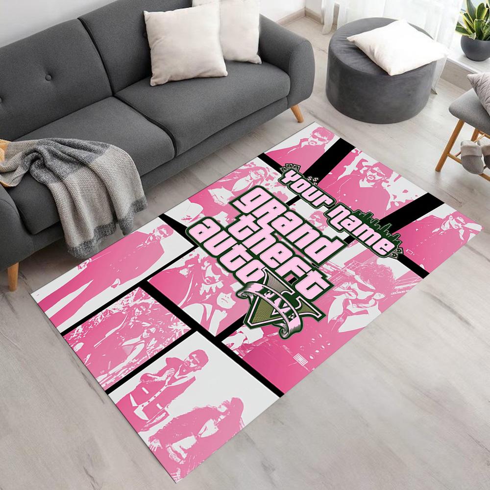 Grand Theft Auto Customizable Name Floor Rug Office Rug Perfect for Playrooms Hallway Living Rooms Decorate room Antislip Carpet Decorate Offices