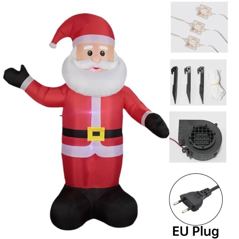 Färgglad Uppblåsbar Jultomte Med LED-lampor För Festlig Utomhusdekoration