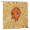 Artistic Sun Face Shower Curtain for a Unique Bathroom, Featuring a Whimsical Illustration with Warm Colors. This Creative