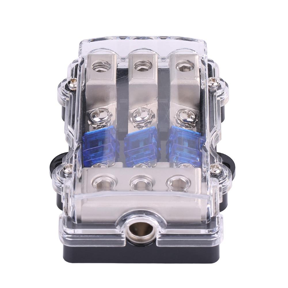 Universal 60A Car Auto Vehicle Stereo Audio Power Fuse Box Holder Block 1 In 3 Ways Out