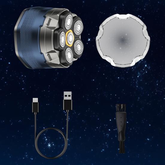 Electric Shaver IPX8 Waterproof Wet Dry Technology 6D Floating Head Quick Shave Magnetic Design LED