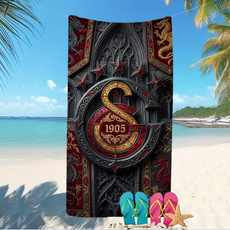 Beach Towel with Galatasaray S .K Pattern - soft,absorbent,machine washable Lightweight&Modern,swimming,Travel Essentials