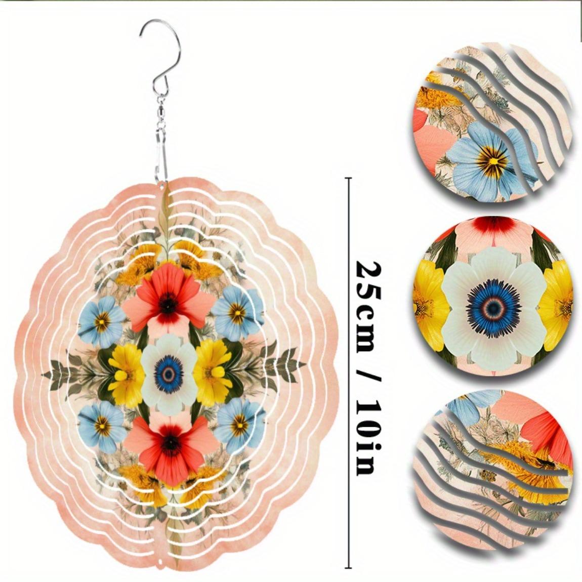 

10-дюймовый металлический ветряной спиннер, садовый декор, подвесная ветряная музыка для улицы, балкона, патио, крючок 360 градусов, не требует электричества, сезонное искусство 01A