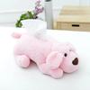 Large Size Elastic Band Tissue Box Cover Cute Plush Teddy Dog Shape Paper Container Case Home Accessories