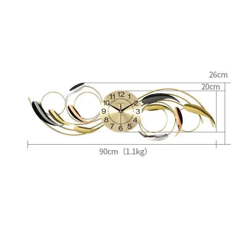 New Chinese Luxury Fish Group Wall Clock - Wrought Iron Design, Living Room Mural Craft, Hotel Hall Wall Sticker, Creative Decor