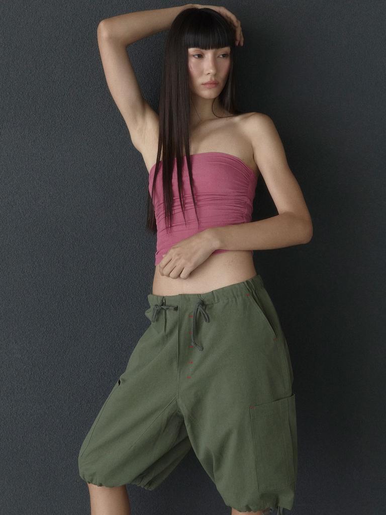 VISUS Low Waist Cargo Shorts_Khaki