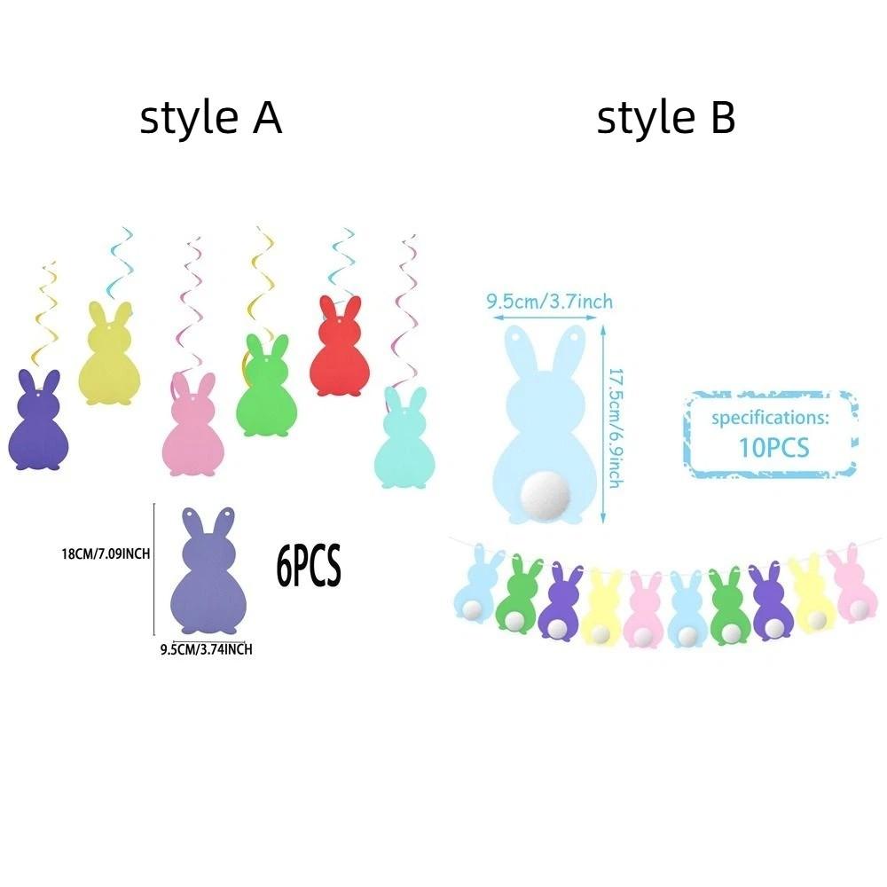 Cartoon Bunny Spiral Hanging Decor Paper Pom Pom Garland  Wedding Anniversary