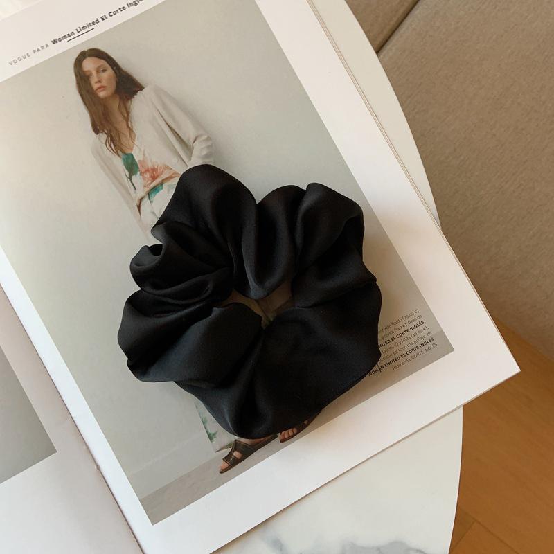 Korean Dongdaemun Women's French Silk Hair Scrunchie - Elegant Satin Hair Tie Accessories