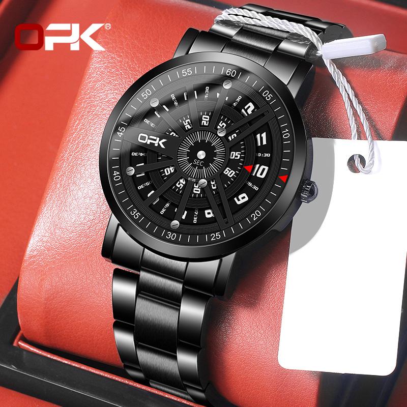 OPK 8126 Fashion Quartz Movement Watch HD Hour Window Daily Life Waterproof Digtial Display Round Dial Watch