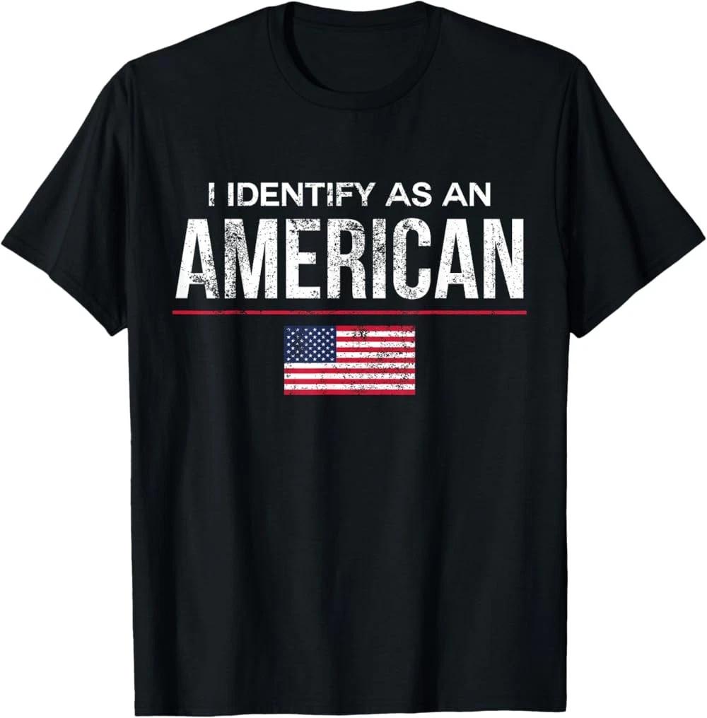 I Identify as an American No Identity Politics USA T-Shirt M