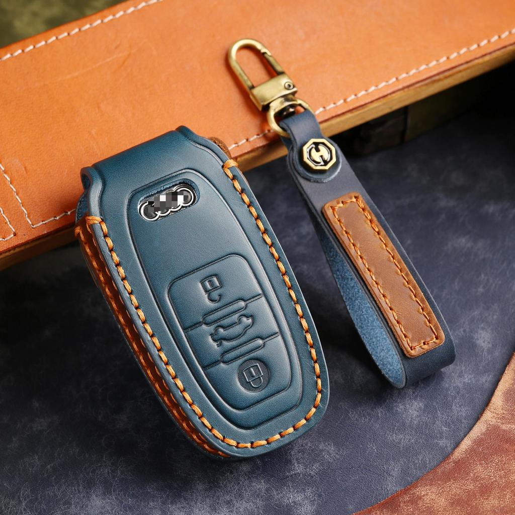 Suitable For2017 Model A4A5A6A7A8/TT Q3Q5Q7 Handmade Cowhide High-End Car Key Cover Christmas Gift