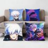 J-Jujutsu K-Kaisen Gojo Pillow Case Anti-Dustmite Pillowcase Invisible Zipper Silky Short Plush Sofa Cushion Cover