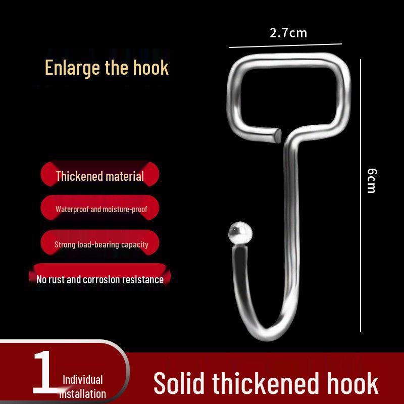 Transparent No-Drill Strong Adhesive Wall Hook for Bathroom & Kitchen