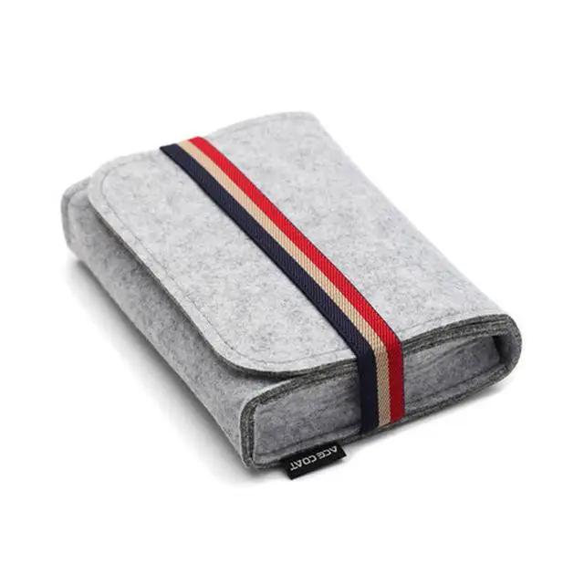 New Home Storage Organization Key Coin Package Mini Felt Pouch Earphone TF Card Power Bank Data Cable Travel Organizer