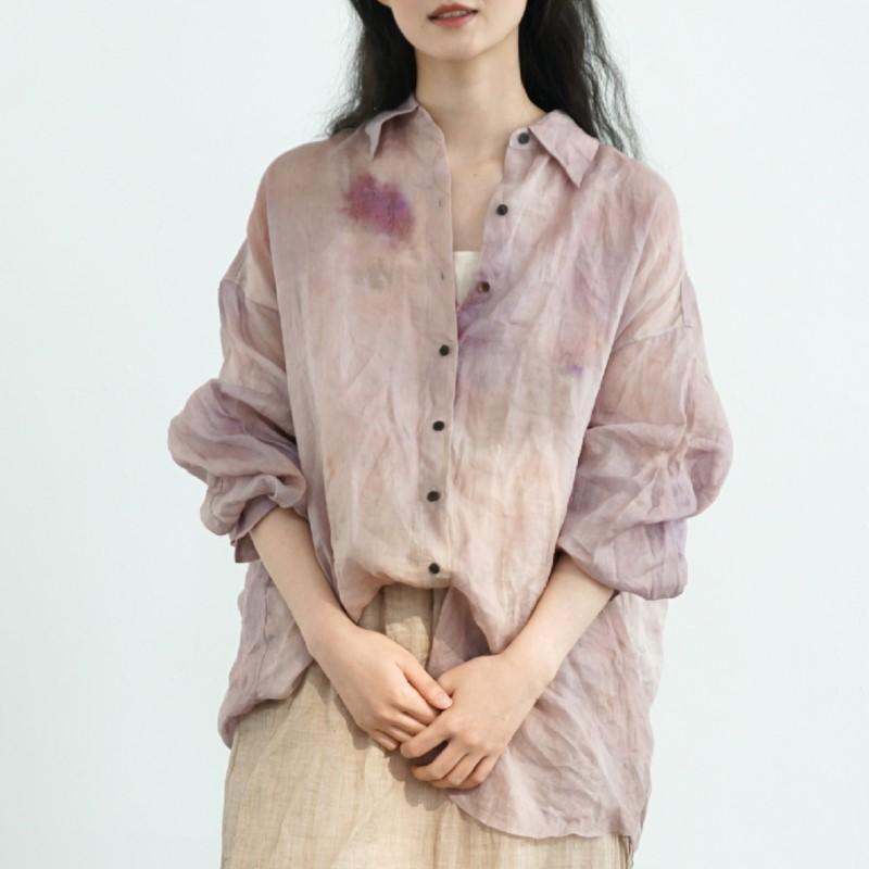Johnature Women Vintage Shirts Tops Turn-down Collar Long Sleeve High Quality Blouses Spring Loose Shirts