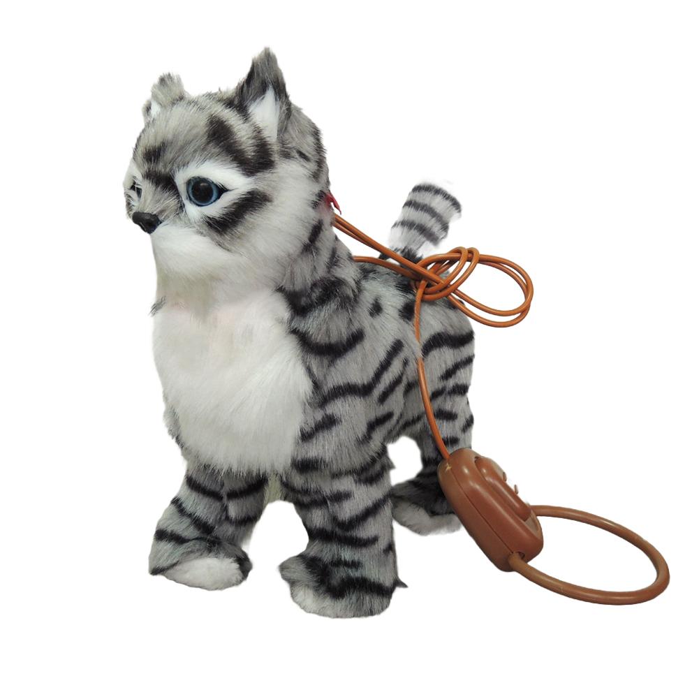Robot Cat Electronic Plush Cat Singing Songs Dog Walk Electric Kitten Leash Control Music Cat Kids Children Animal Toy