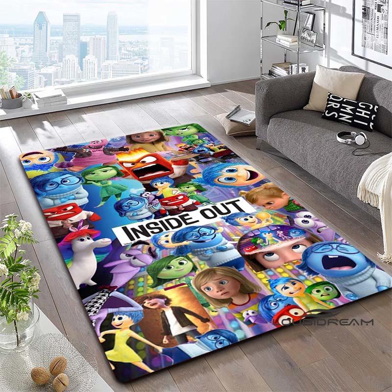 2026 New Inside Out 2 Cartoon Print Rug, Bedroom/Living Room Floor Mat, Large-Area Home Decor Anti-Slip Mat