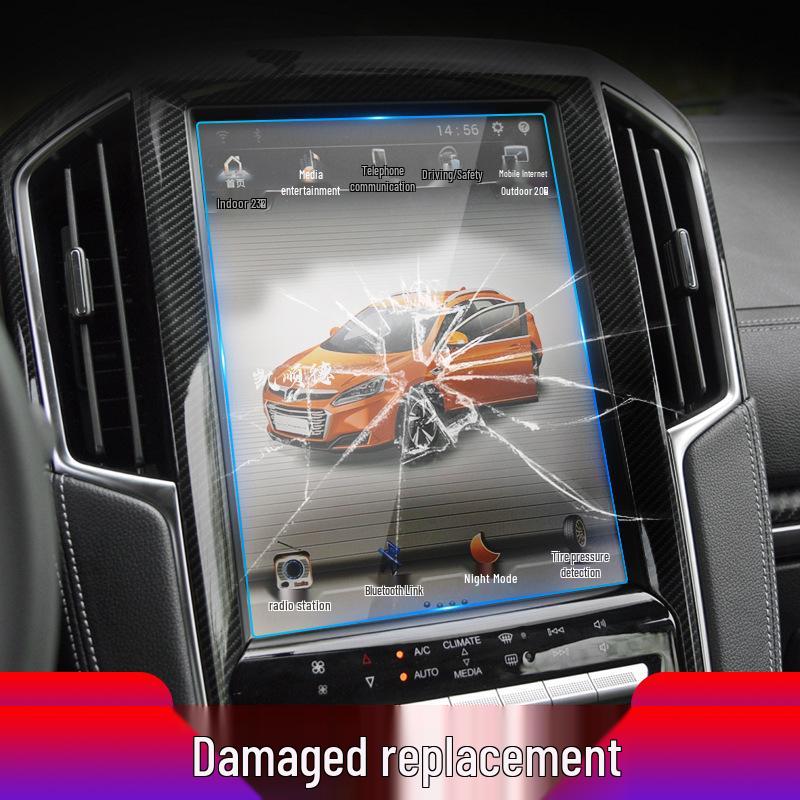 Protective Tempered Glass Screen Protector for 2019 Luxgen U6 Navigation System